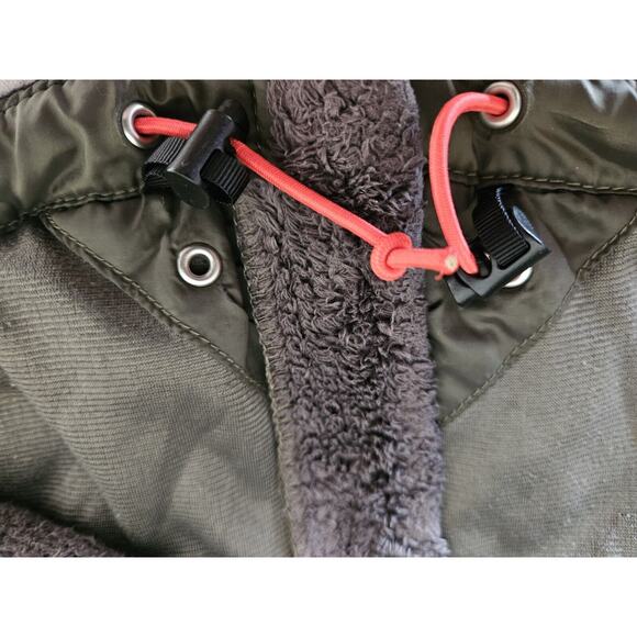 THE NORTH FACE Women's L Jacket Full Zip Olive Green Orange Fuzzy Zip Pockets 40 - Picture 10 of 10